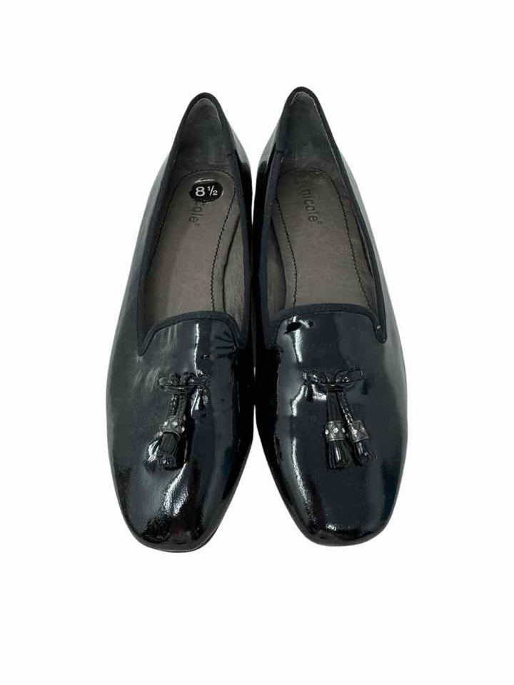 Shoe Size 8.5 NICOLE Black PATENT Flats