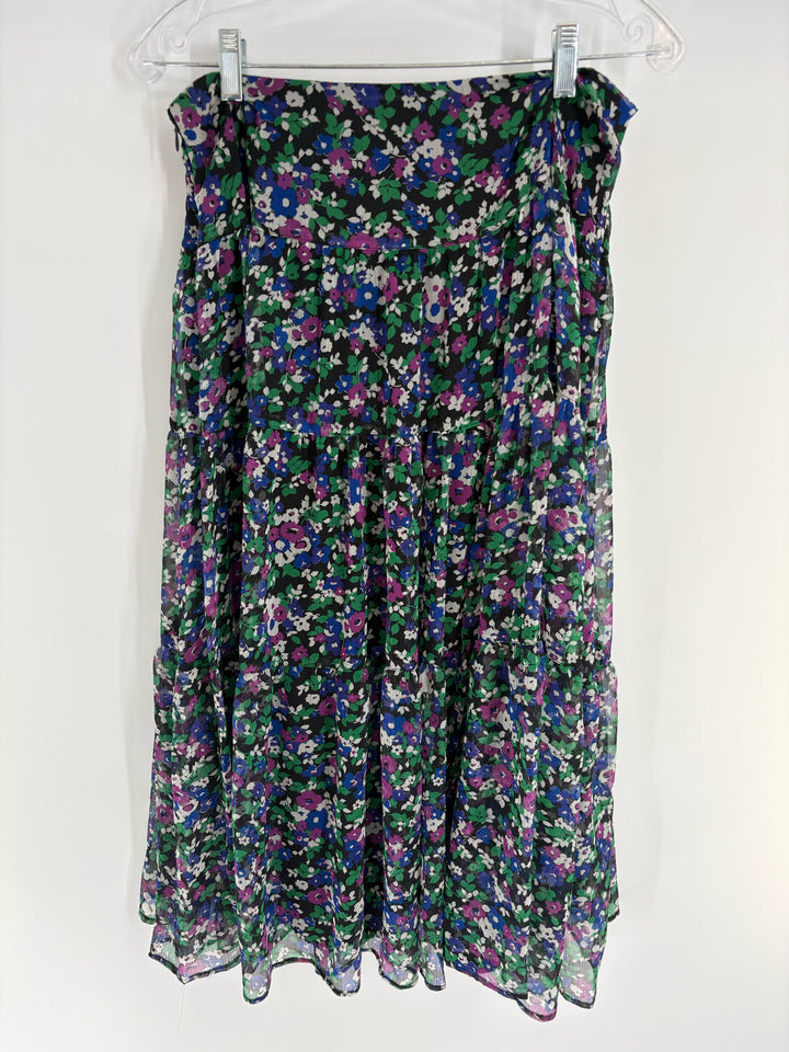 Size 10P RALPH LAUREN Green Print Skirt
