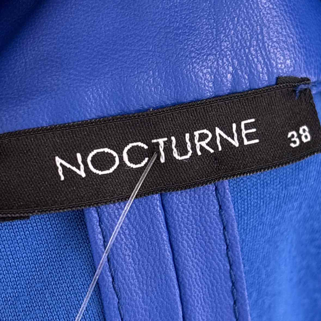 Size 38 Blue Faux Leather Dress