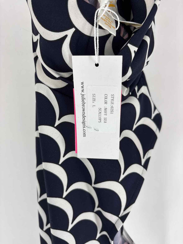 Size L JULIE BROWN Navy Print Dress