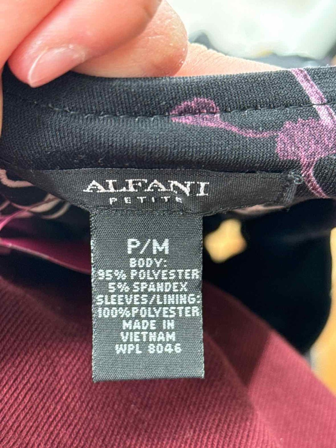 Size M ALFANI Black Shirt