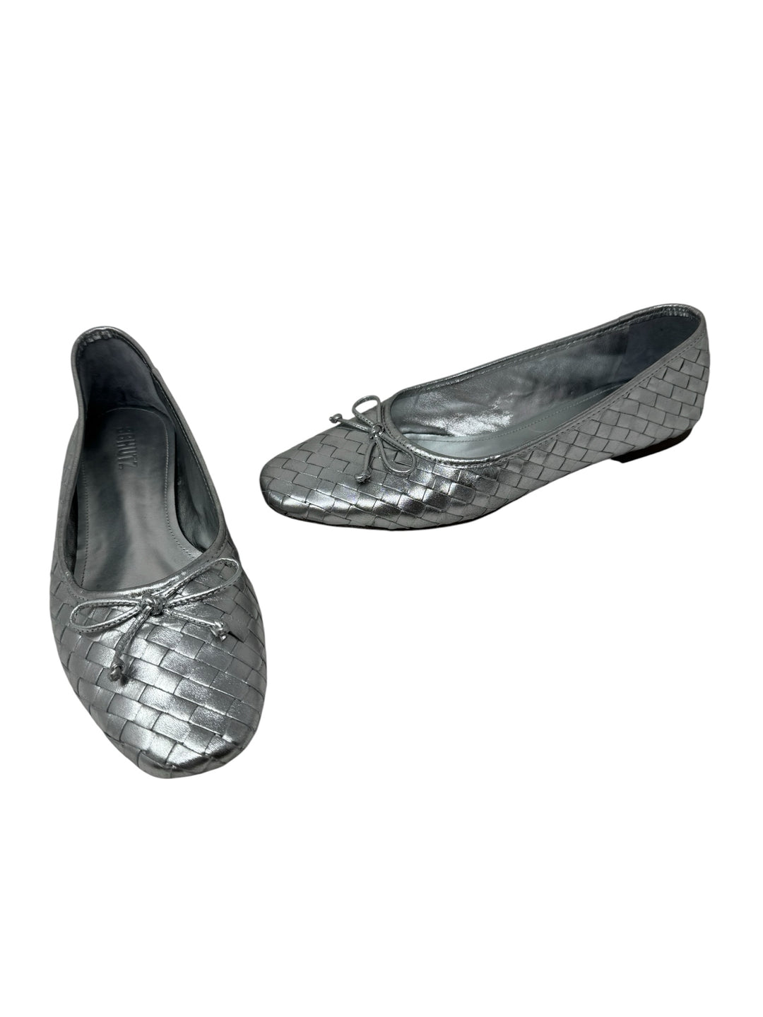 Shoe Size 10 SCHUTZ Silver Leather Flats