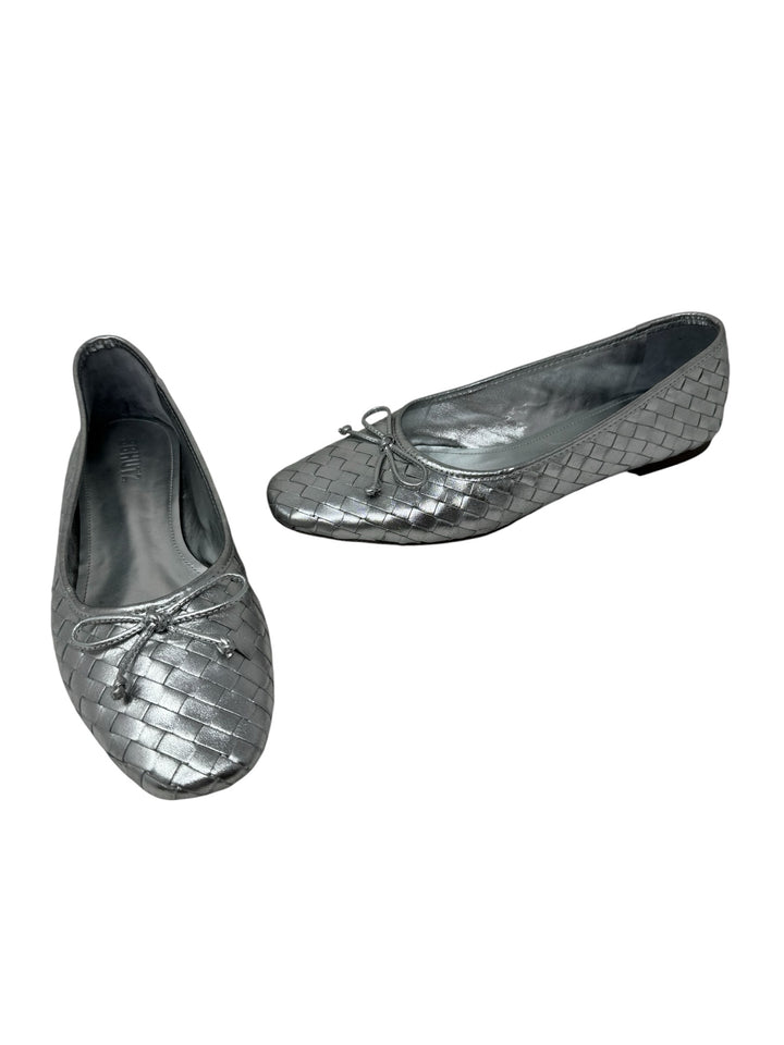 Shoe Size 10 SCHUTZ Silver Leather Flats