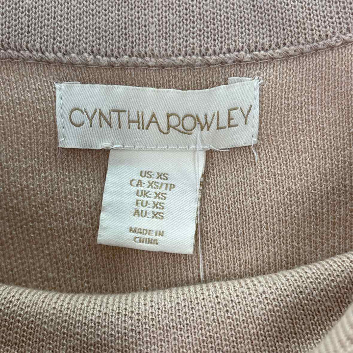 Size XS CYNTHIA ROWLEY Tan Knit Shirt