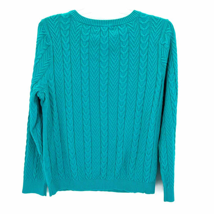 Size 1X LAND END Teal Knit Sweater