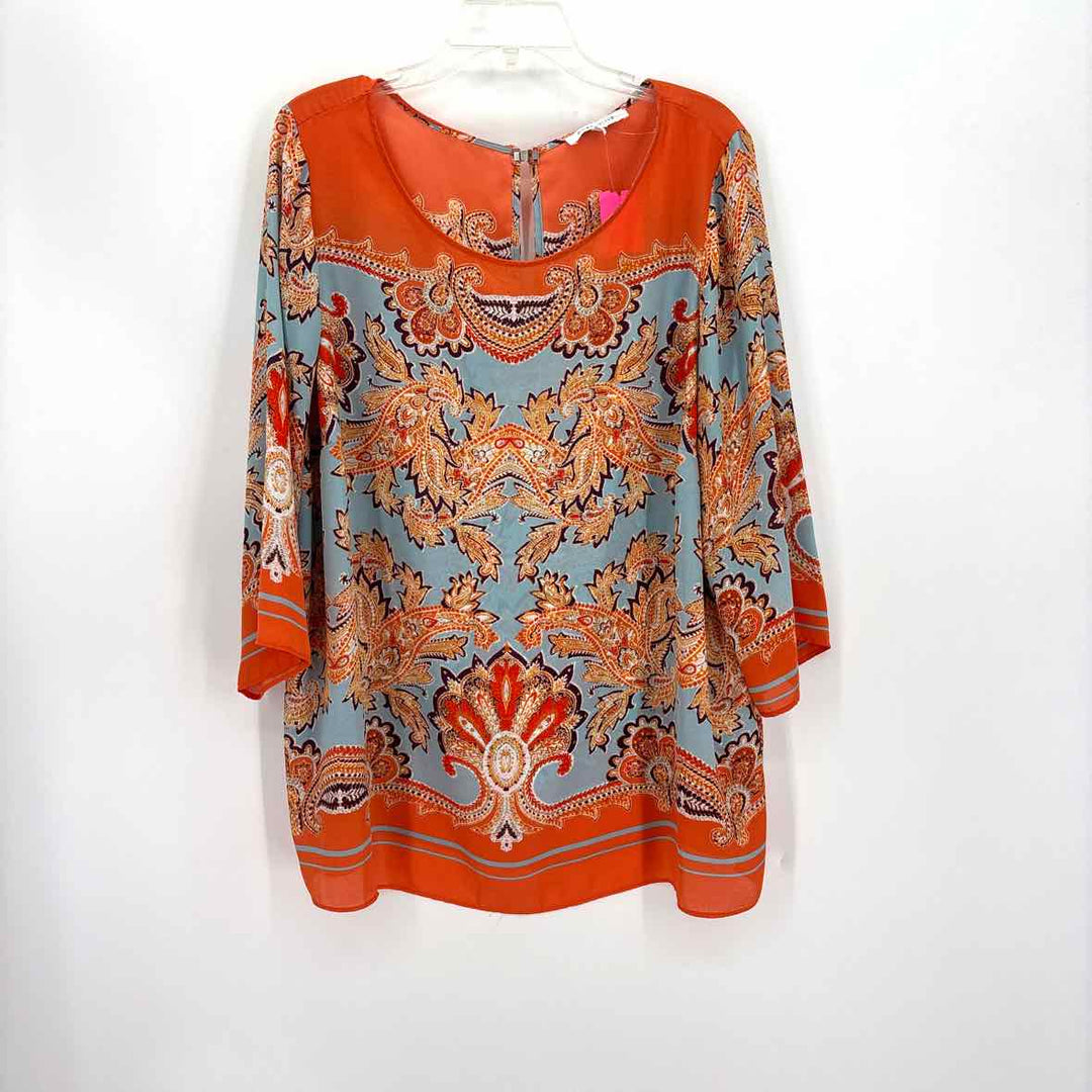 Size 2X ROSE + OLIVE Orange Shirt