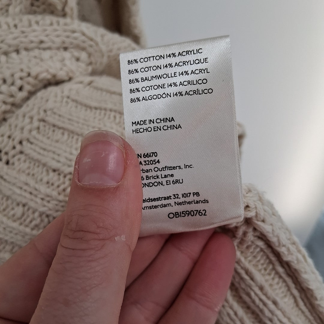 Size L FREE PEOPLE Ivory Knit Sweater