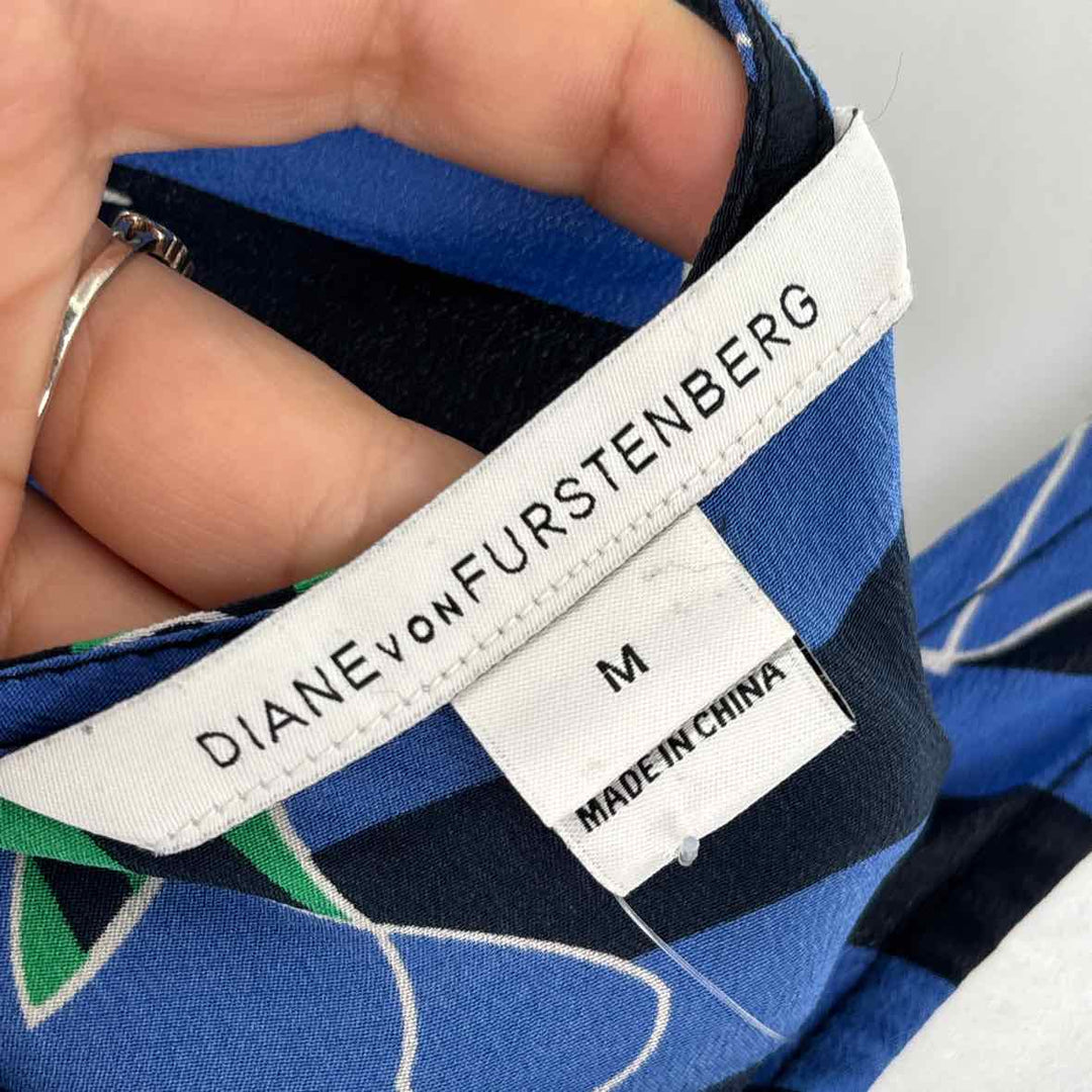 Size M DIANE VON FURSTENBERG Blue Print Shirt