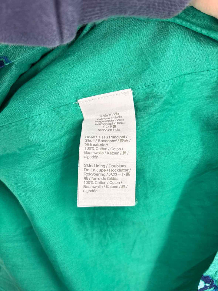 Size 6 J Crew Green Print Dress