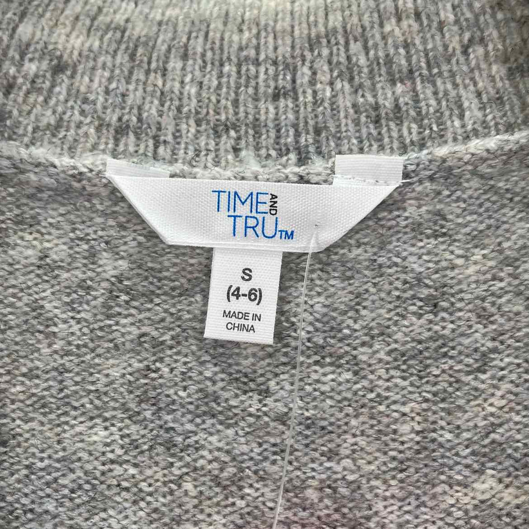 Size S TIME AND TRUE Gray Knit Sweater