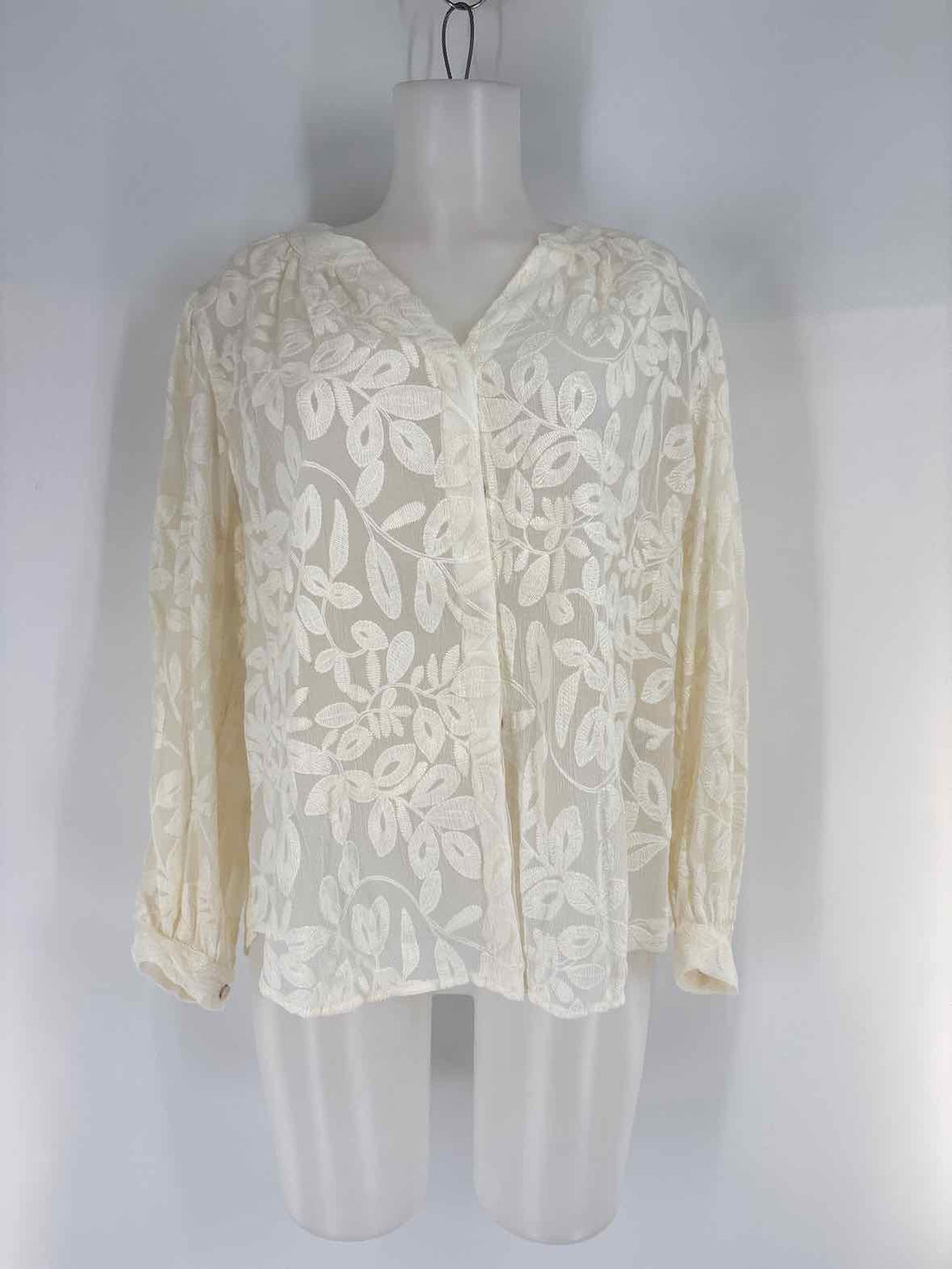 Size 12 Chico's Cream Shirt
