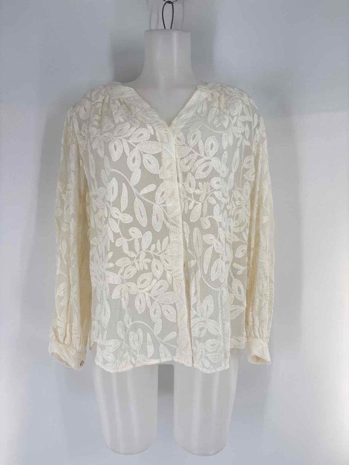 Size 12 Chico's Cream Shirt