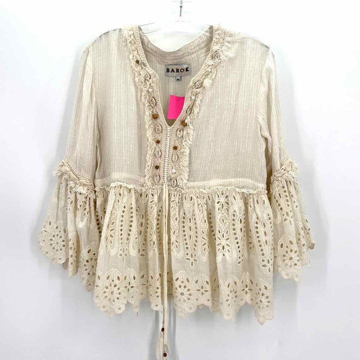 Size M/L Cream Crochet Shirt