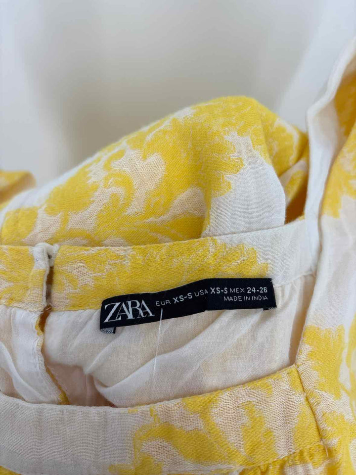 Size XS/S ZARA Yellow Print Dress