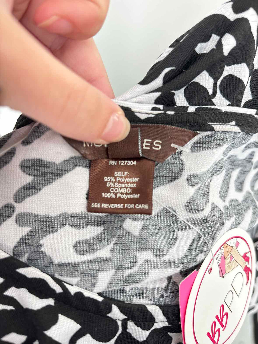 Size L MULTIPLES Black/White Shirt