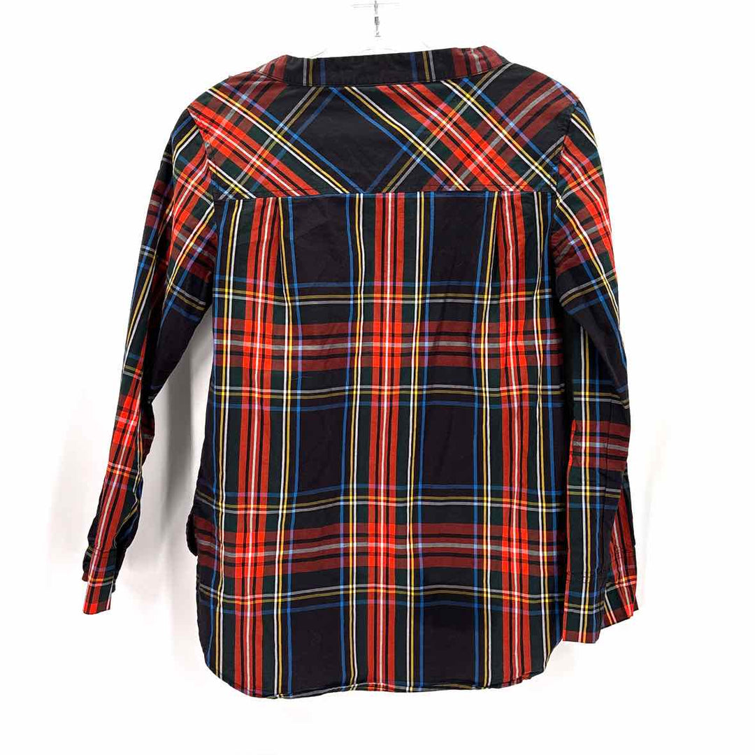 Size 00 J Crew Black Print Shirt