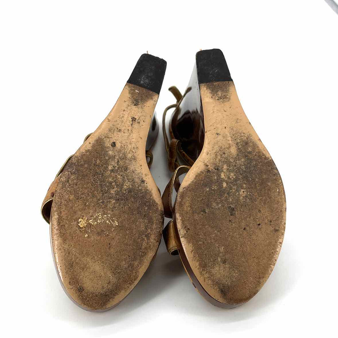 Shoe Size 8 SALVATORE FERRAGAMO Tan Leather Luxury - Sandals