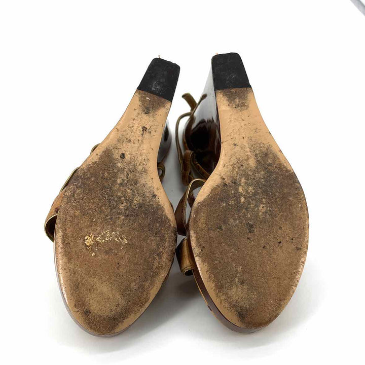 Shoe Size 8 SALVATORE FERRAGAMO Tan Leather Luxury - Sandals
