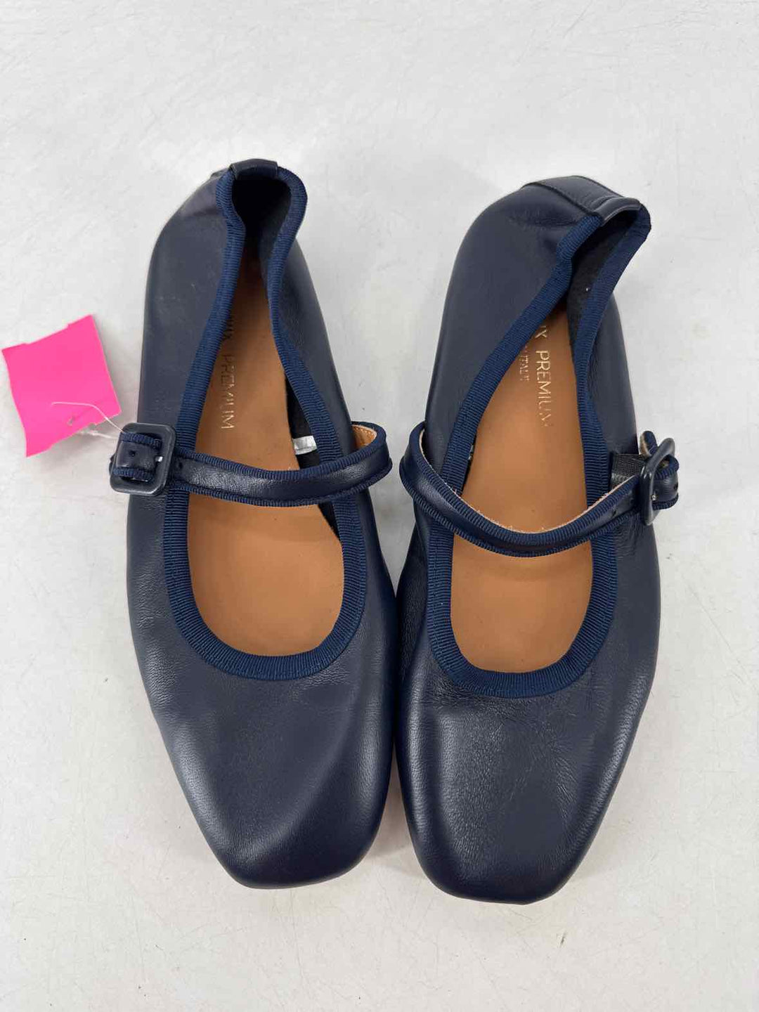 Shoe Size 38 Navy Leather Flats