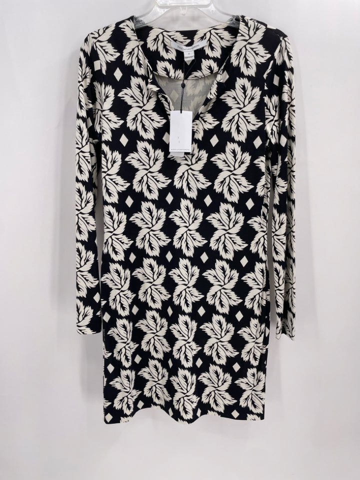 Size 8 DIANE VON FURSTENBERG Black/White Dress