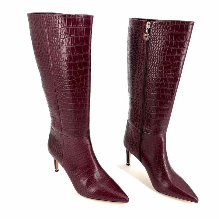 Shoe Size 8 White House Black Market Red Faux Leather Boots