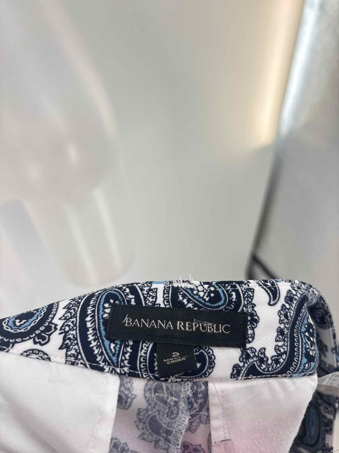 Size 2 Banana Republic Blue Print Pants