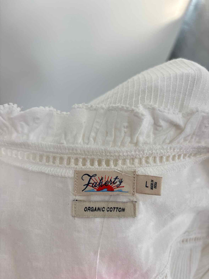 Size L FAHERTY White Cotton Shirt