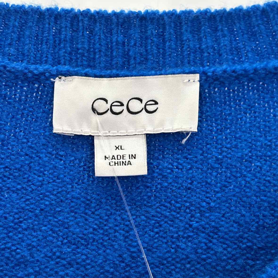 Size XL CECE Royal Blue Knit Cardigan