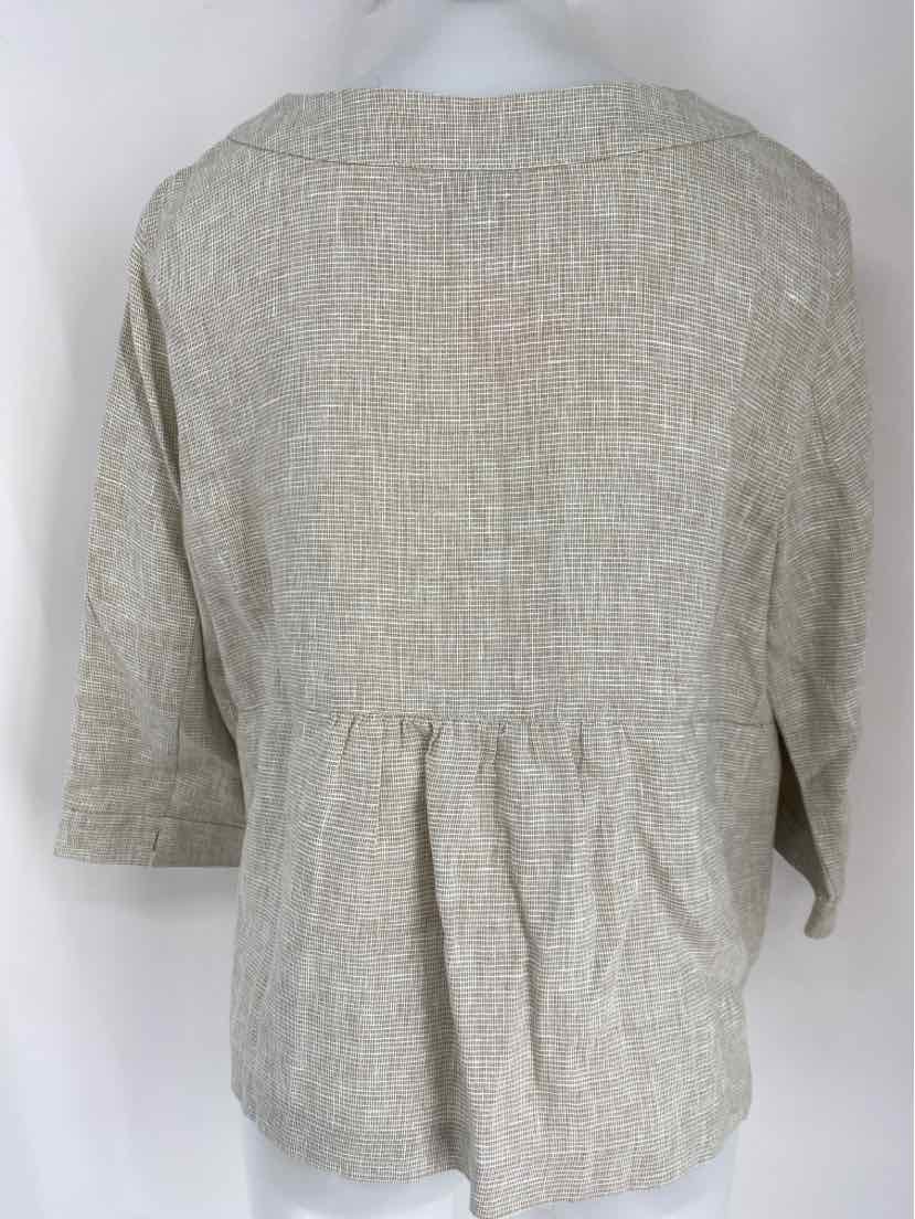 Size L J JILL Tan Linen Blazer