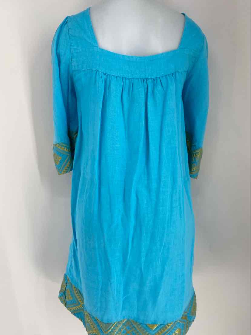 Size 2X Teal Linen Dress