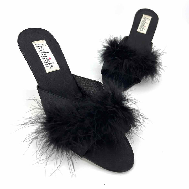Shoe Size 9 Black Satin Pumps