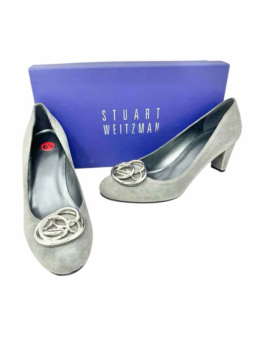 Shoe Size 6.5 Stuart Weitzman Gray Suede Pumps