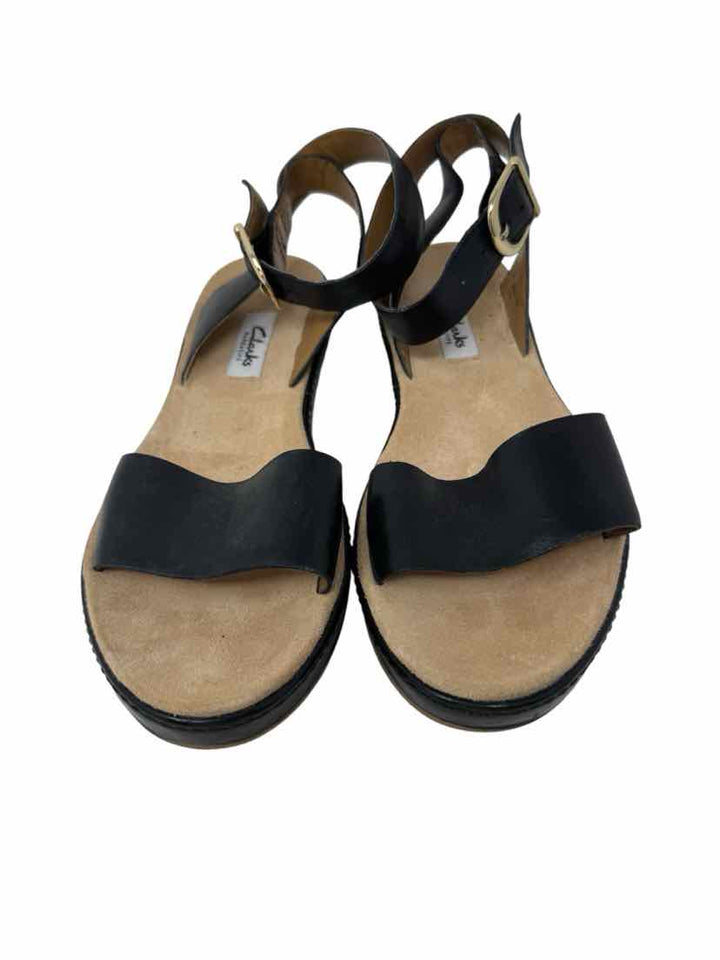 Shoe Size 7.5 CLARKS Black Leather Sandals