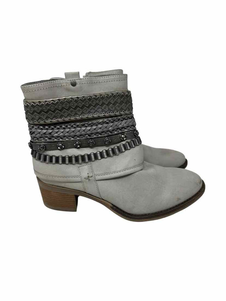 Shoe Size 10 CARLOS Gray Leather Boots