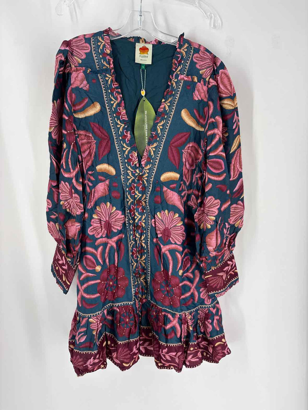 Size L FARM RIO Teal Dress