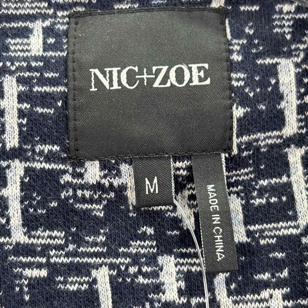 Size M NIC + ZOE Navy Print Blazer