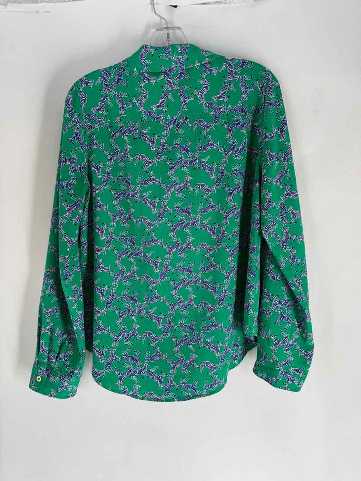 Size M Lilly Pulitzer Green Print Shirt