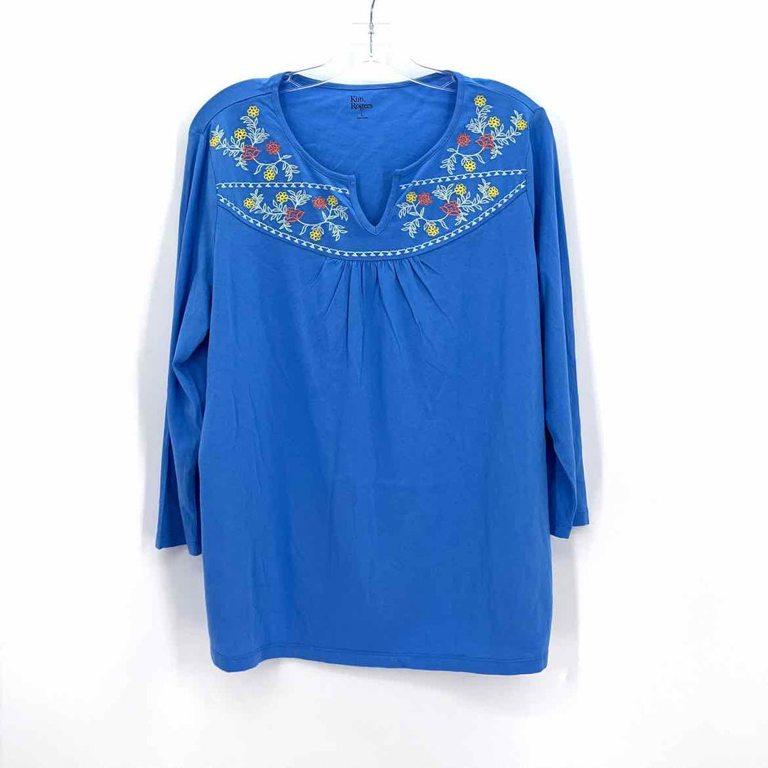 Size L KIM ROGERS Light Blue Shirt