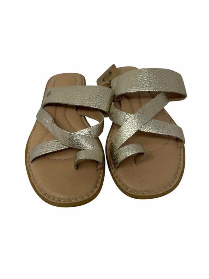 Shoe Size 9 Born Gold Leather Sandals