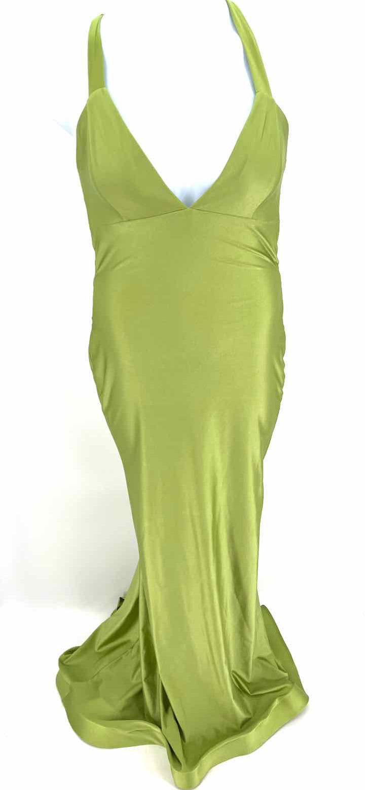 Size M JESSICA ANGEL Green Satin Dress