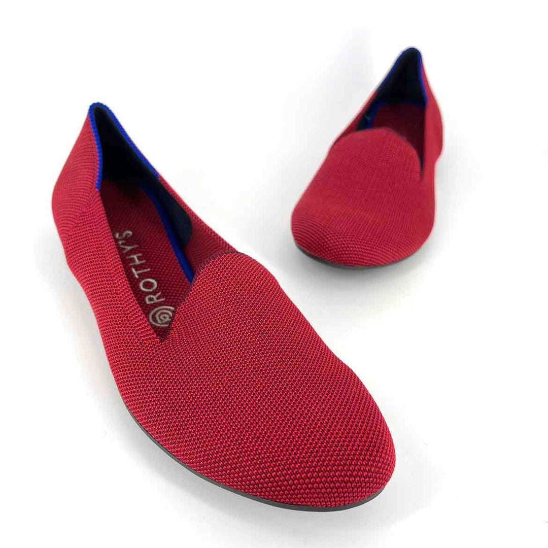 Shoe Size 9 ROTHY'S Red Knit Loafers