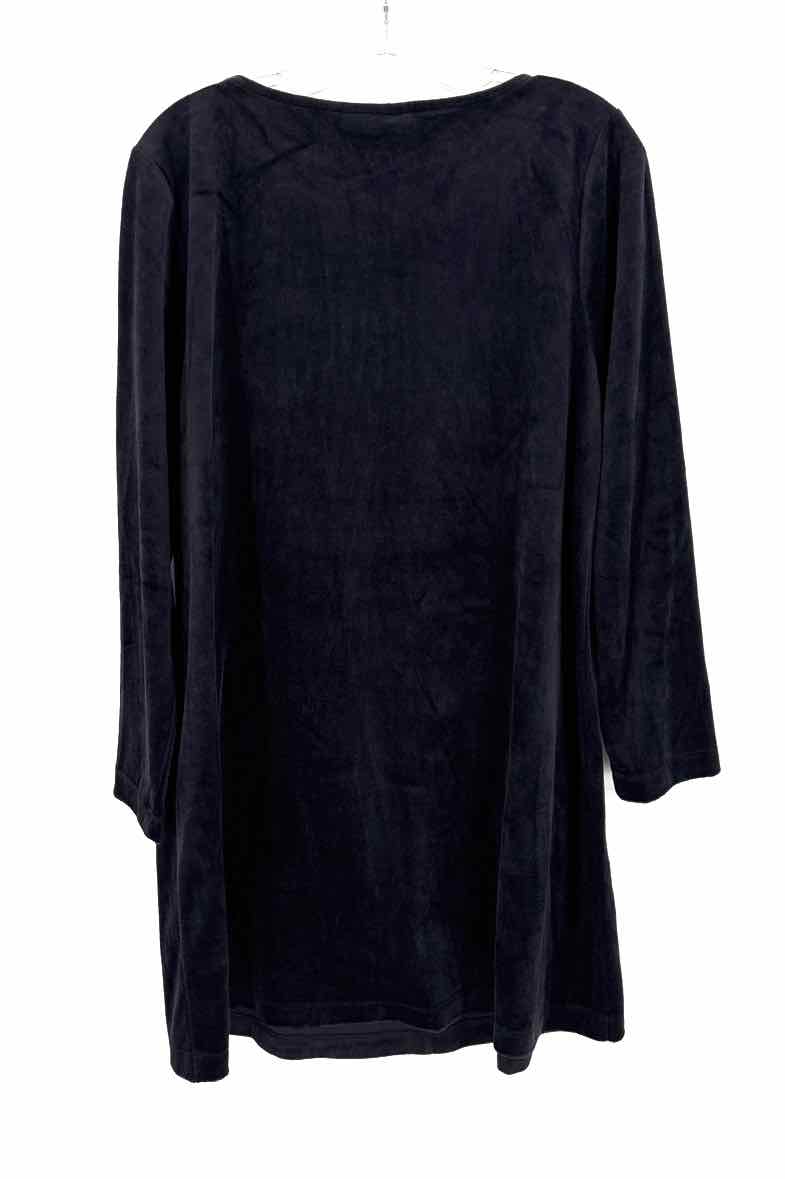 Size L J.JILL Black Velour Dress