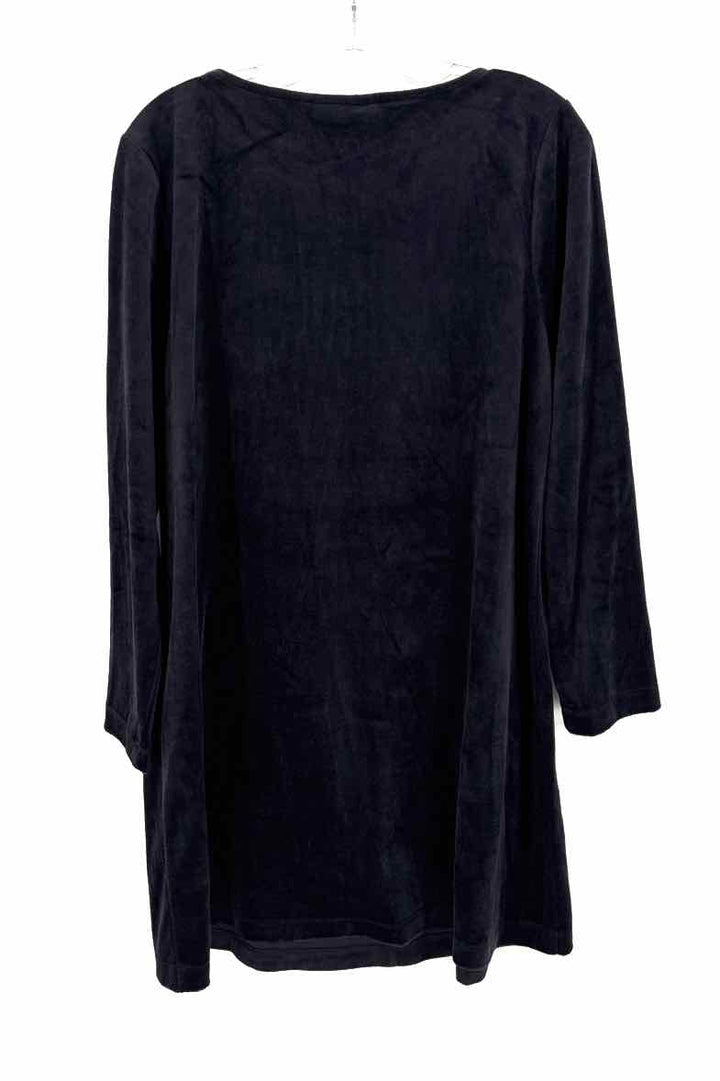Size L J.JILL Black Velour Dress