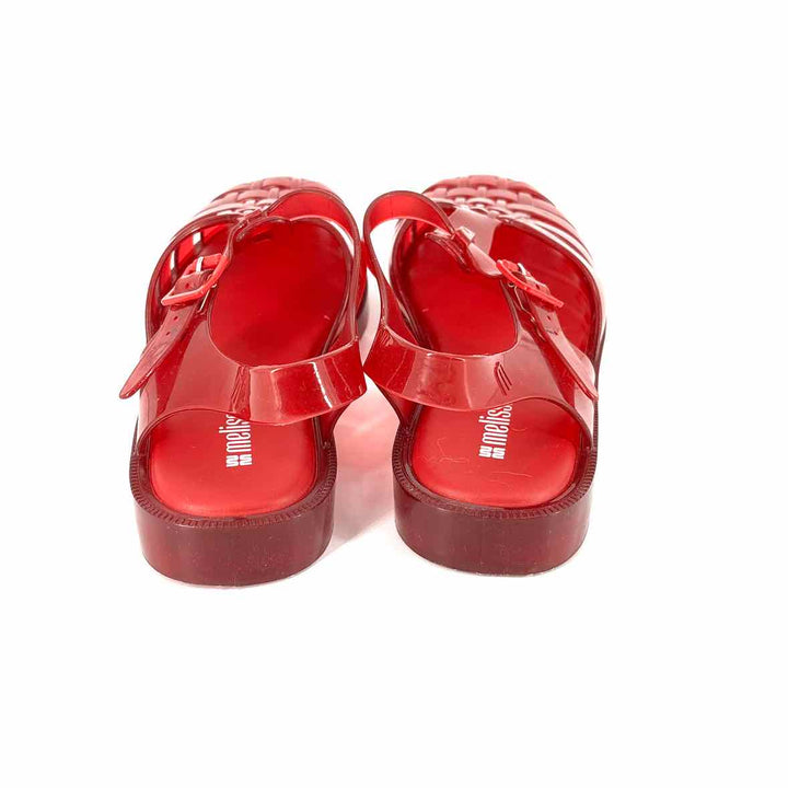 Shoe Size 8 MELISSA Red Rubber Sandals