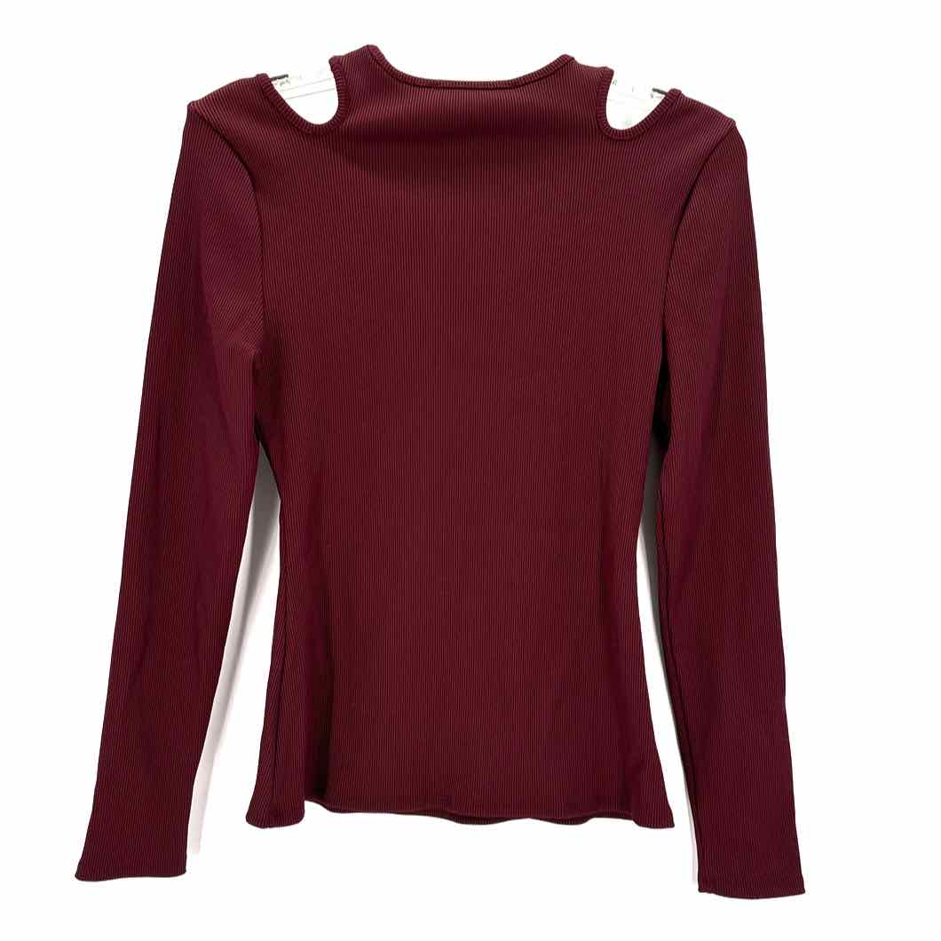 Size M White House Black Market Burgundy Knit Shirt