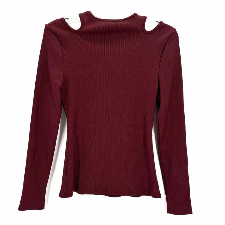 Size M White House Black Market Burgundy Knit Shirt