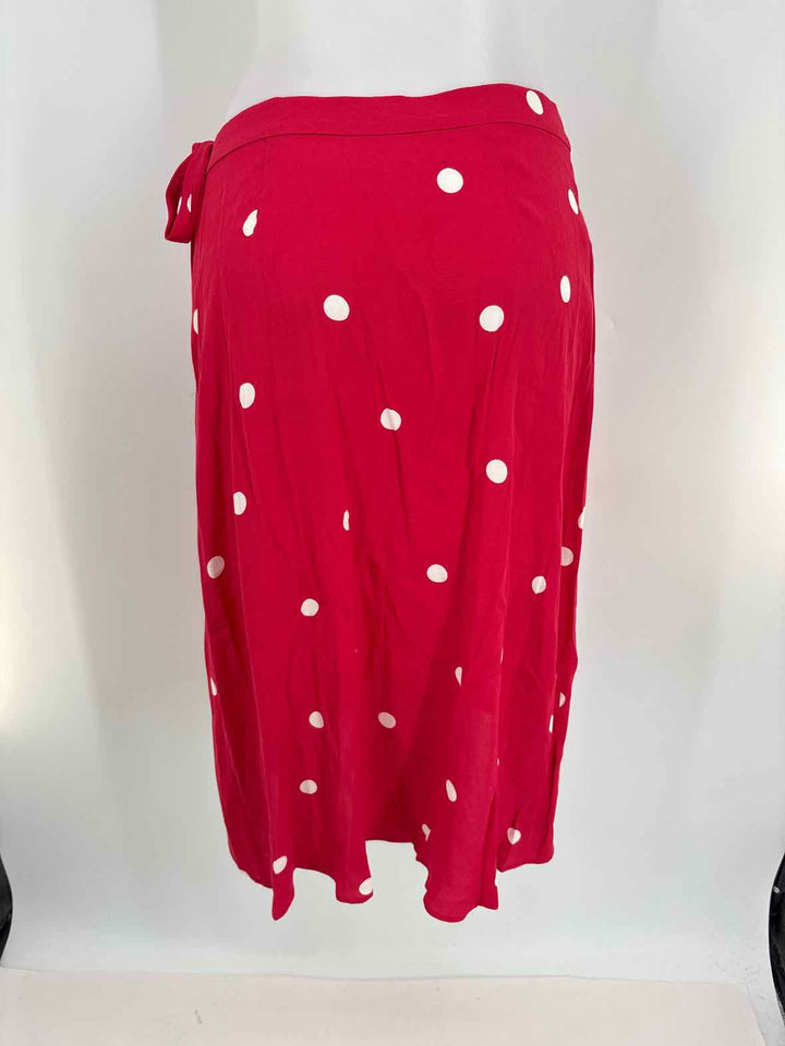 Size 6 LOFT Red Print Skirt