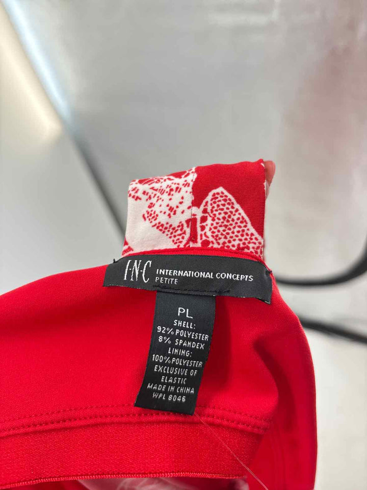 Size L INC Red Print Dress
