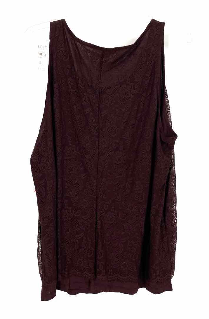 Size XL LOFT Burgundy Lace Shirt