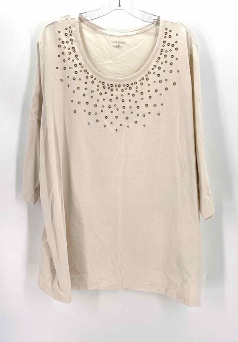 Size 3X CATHERINES Cream Knit Shirt